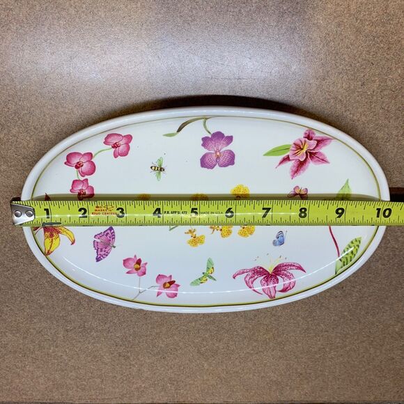 Lynn Chase Fantasia Orchids Platter 6.5 X 10" Vanity Bathroom Tray Trinket Dish - Picture 16 of 16
